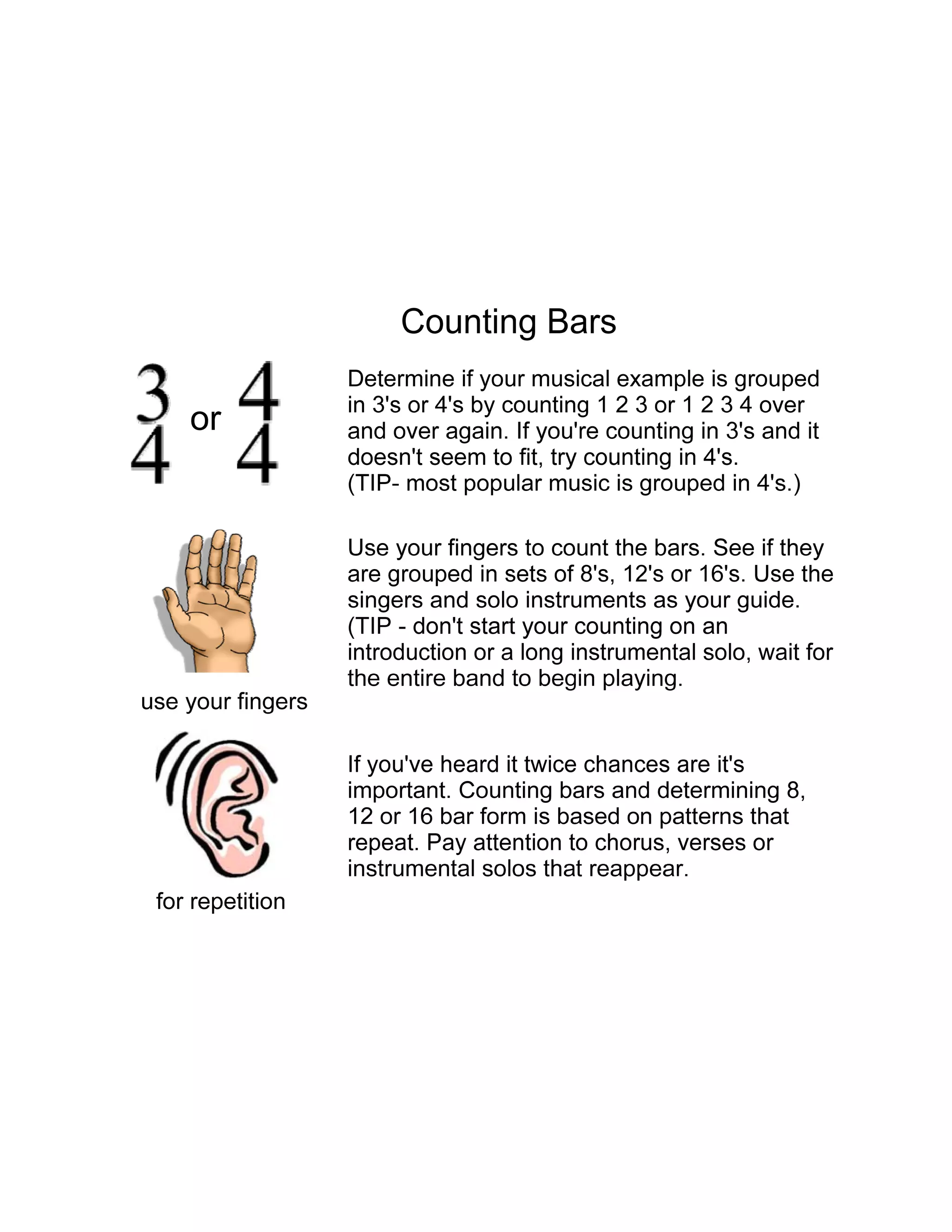 Counting the beats & bars