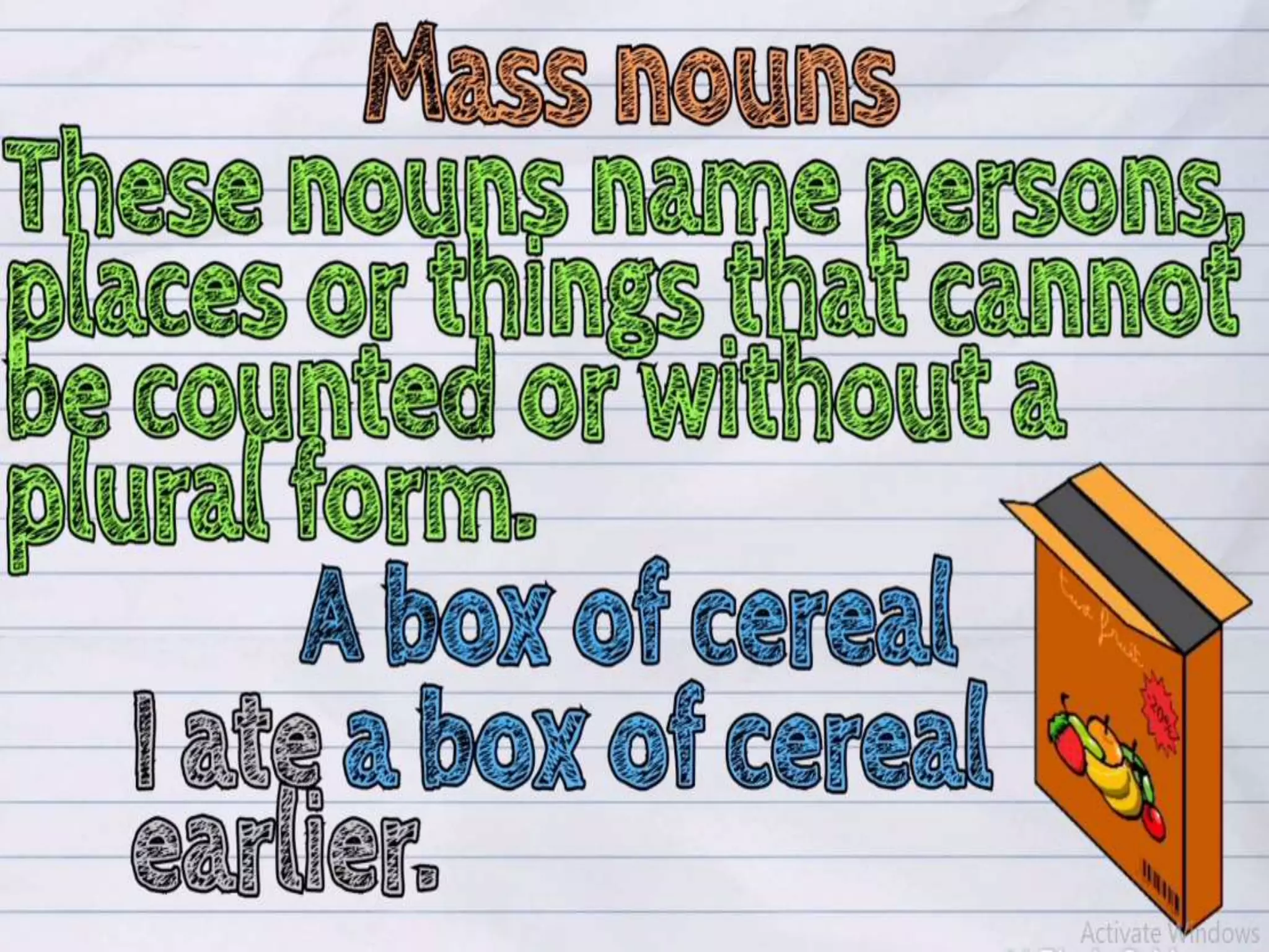 count noun and mass noun PPT