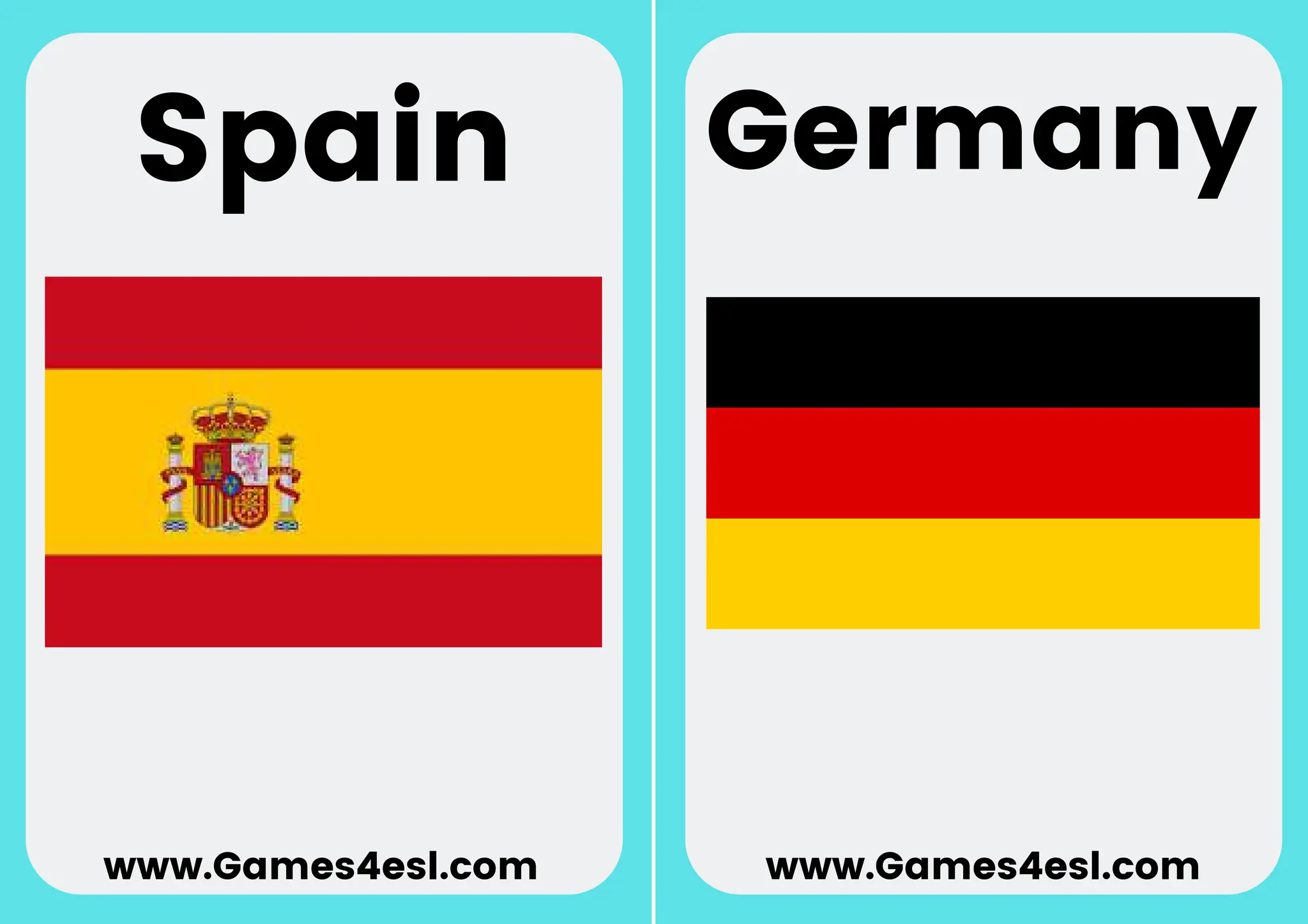 Countries flash cards to children at kg ppt