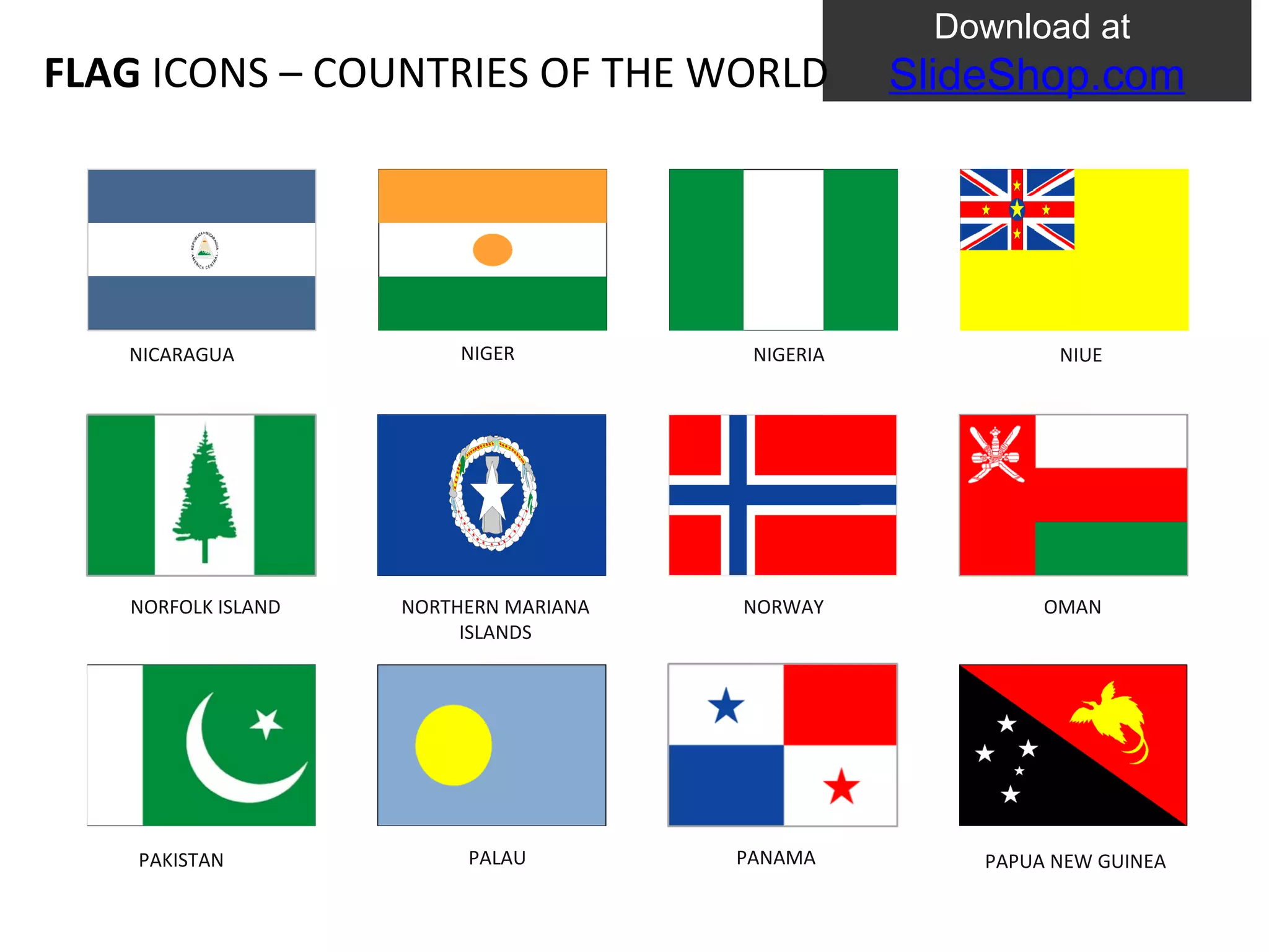 Countries flag icons | PPT