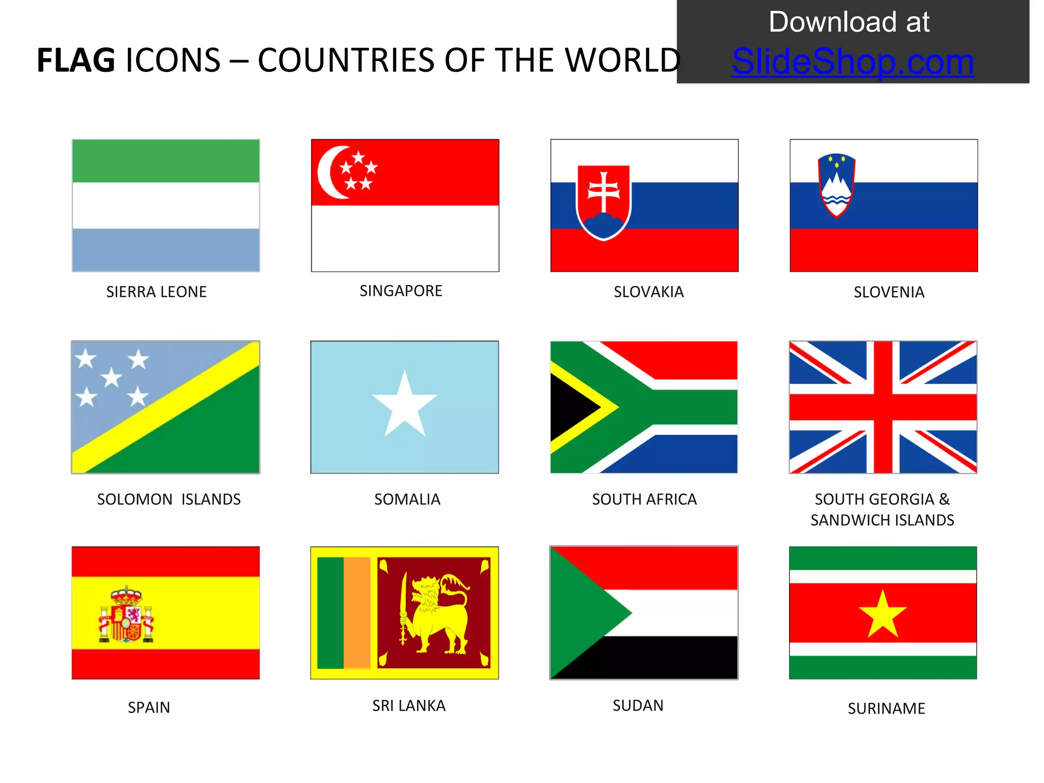 Countries flag icons | PPT