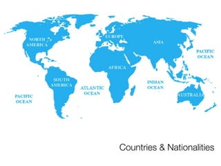 Countries & Nationalities
 