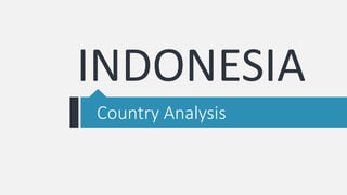 INDONESIA
Country Analysis

 