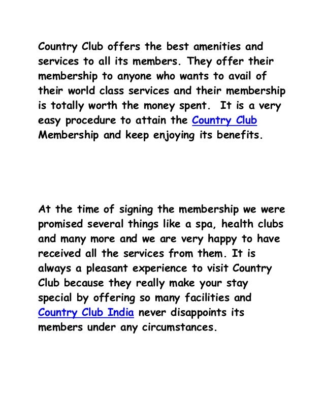 Country Club Membership Is Worth Each Penny Spent