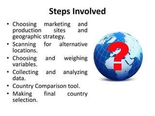 Country evaluation and selection - International Business - Manu Melwin ...