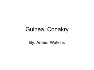 Guinea, Conakry By: Amber Watkins 