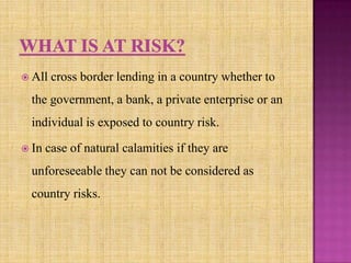 Country risk analysis | PPTX