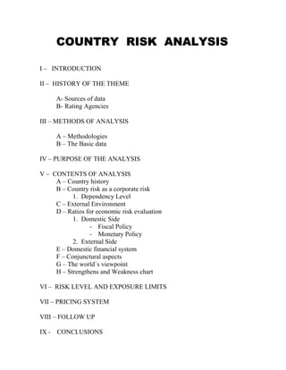 Country Risk Template Country risk analysis | PDF