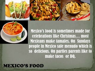MEXICO’s  MAP Mexico’s map has changed a lot because part of UNITED STATES was Mexico's states; but Mexico sold their land to the UNITED STATES and gave them the  states to  pay the bill.  
