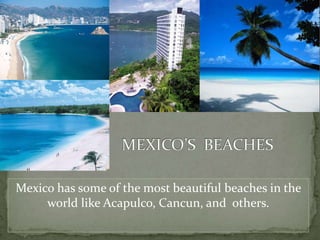 MEXICO’SHOLIDAYSMEXICO celebrates many things like The Day of the Dead which honors people they once loved. They also celebrate Christmas and The Fifth of May (Cinco De Mayo) .