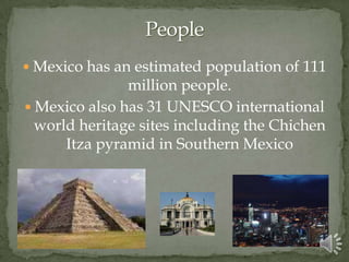Mexico's GovernmentThe federal government  is divided into three branches: Executive, Legislative and Judicial, The current president of Mexico is Felipe Calderon. 