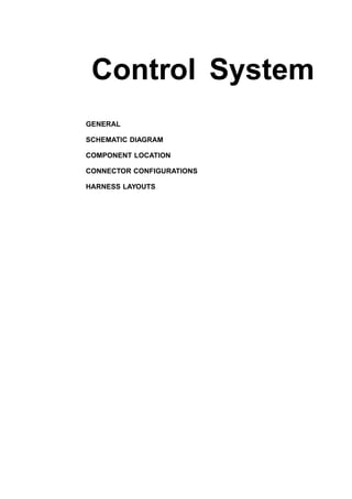 Control System
GENERAL
SCHEMATIC DIAGRAM
COMPONENT LOCATION
CONNECTOR CONFIGURATIONS
HARNESS LAYOUTS
 