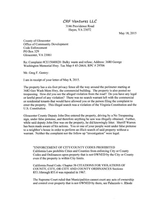 Gloucester County Complaint and Response