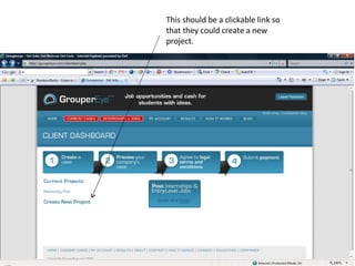 This should be a clickable link so that they could create a new project. 