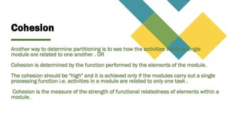 Module Cohesion coupling&cohesion.ppt.pptx in software engineering | PPTX