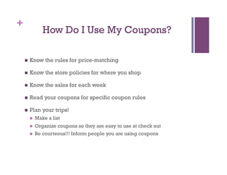 Coupon Workshop