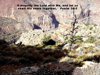 O magnify the Lord with Me, and let us exalt His name together.  Psalm 34:3 