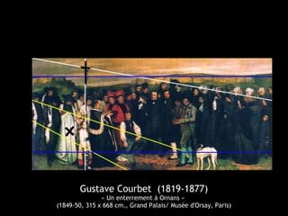 Gustave Courbet (1819-1877) 
« Un enterrement à Ornans » 
(1849-50, 315 x 668 cm., Grand Palais/ Musée d'Orsay, Paris) 
 