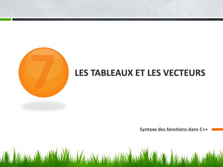LES TABLEAUX ET LES VECTEURS
Syntaxe des fonctions dans C++
183
 