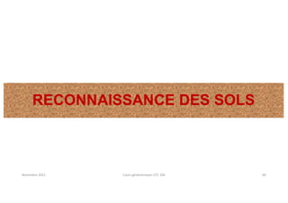 RECONNAISSANCE DES SOLS
Novembre 2021 Cours géotechnique UTC 104 60
 