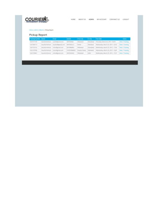 Courier management-system-screens