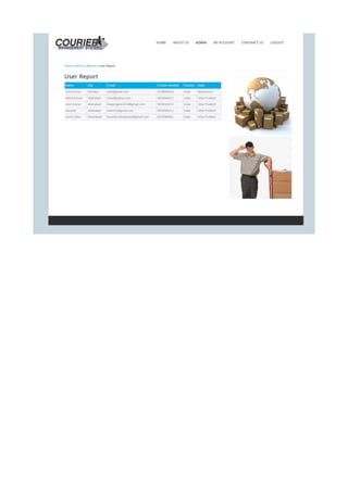 Courier management-system-screens