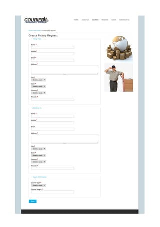 Courier management-system-screens