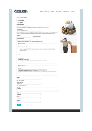 Courier management-system-screens