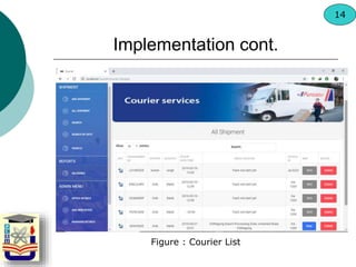 Figure : Courier List
Implementation cont.
14
 