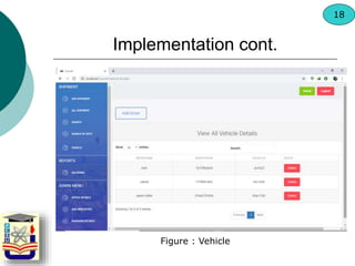Figure : Vehicle
Implementation cont.
18
 