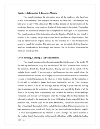 COURIER MANAGEMENT SYSTEM PROJECT REPORT. | PDF