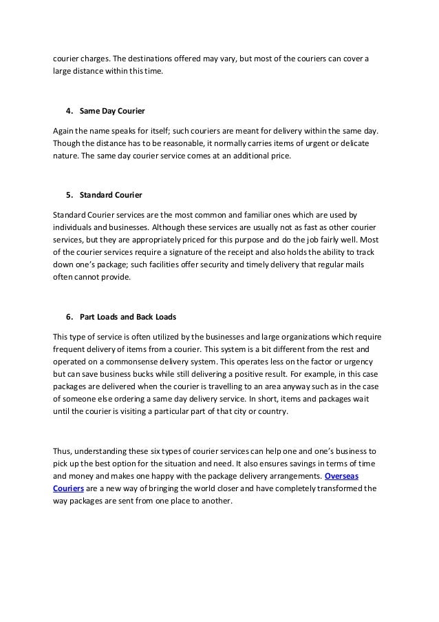 Courier services and its types