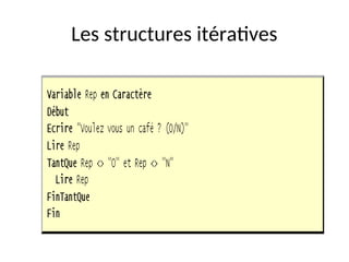 Les structures itératives
 