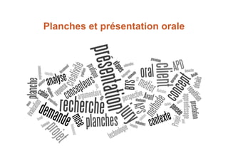 Planches et présentation orale
 