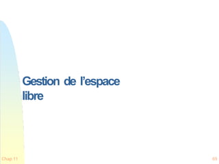Gestion de l’espace
libre
Chap 11 69
 