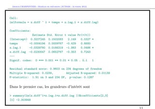 `         ´
 Arthur CHARPENTIER - Modeles de previsions (ACT6420 - Automne 2012)




Call:
lm(formula = z.diff ~ 1 + temps...