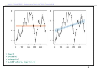 `         ´
    Arthur CHARPENTIER - Modeles de previsions (ACT6420 - Automne 2012)




>   lags=0
>   z=diff(X)
>   n=length(z)
>   z.diff=embed(z, lags+1)[,1]

                                                                          4
 