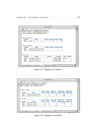 Section 10.5. Les rapports du solveur 175
Figure 10.7: Rapports des r´eponses.
Figure 10.8: Rapport de sensibilit´e.
 