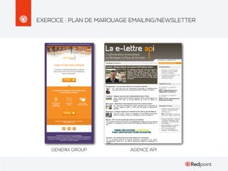 EXERCICE : PLAN DE MARQUAGE EMAILING/NEWSLETTER

GENERIX GROUP

AGENCE API

 
