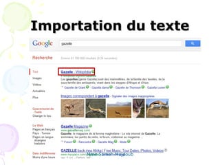 Importation du texte




       Mme Sameh Mejdoub
 