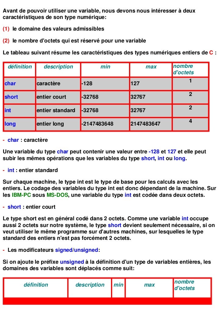 Langage C Remplir Un Tableau De Char Cours langage-c