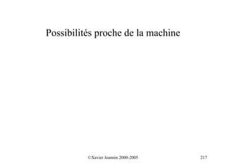 Possibilités proche de la machine




          ©Xavier Jeannin 2000-2005   217
 