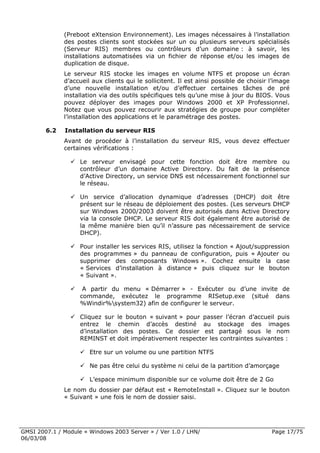 Cours Microsoft Windows 2003 Server 1ere Partie 6 Mars 2008