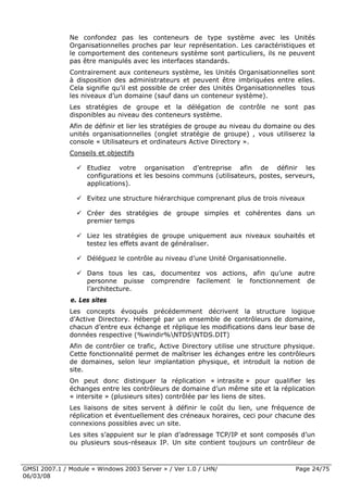 Cours Microsoft Windows 2003 Server 1ere Partie 6 Mars 2008