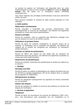 Cours Microsoft Windows 2003 Server 1ere Partie 6 Mars 2008