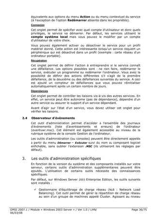 Cours Microsoft Windows 2003 Server 1ere Partie 6 Mars 2008