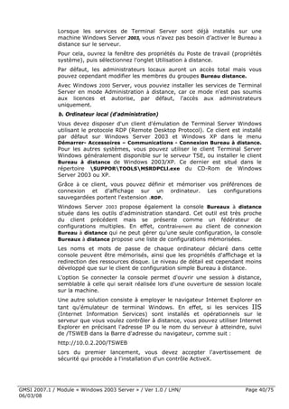 Cours Microsoft Windows 2003 Server 1ere Partie 6 Mars 2008