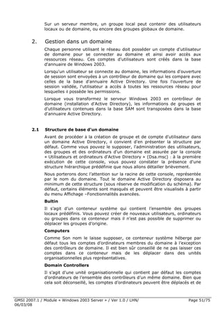 Cours Microsoft Windows 2003 Server 1ere Partie 6 Mars 2008