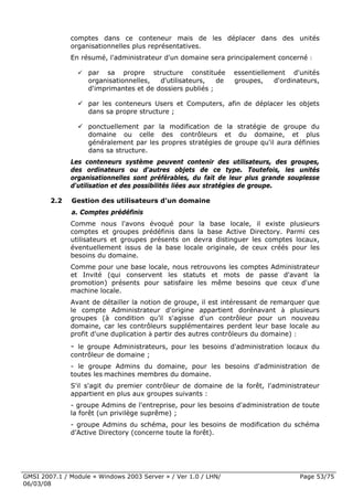 Cours Microsoft Windows 2003 Server 1ere Partie 6 Mars 2008