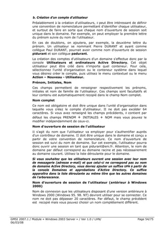 Cours Microsoft Windows 2003 Server 1ere Partie 6 Mars 2008